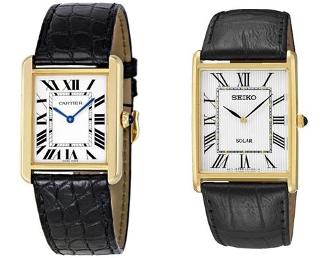 cartier look alike watches|seiko cartier tank style watch.